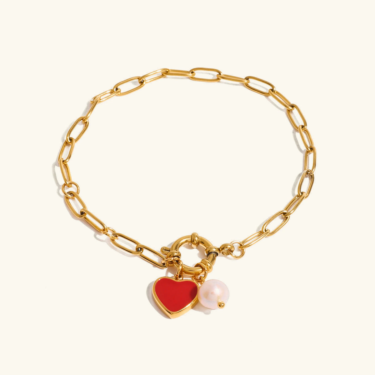 [Echo Fine]Nerissa Heart Chain Pearl Bracelet