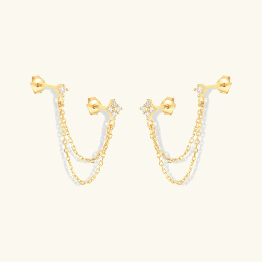 [Echo Fine]Kendall Diamond Chain Stud