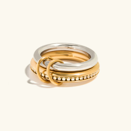 [Echo Fine]Claire Two Tone Ring Stack