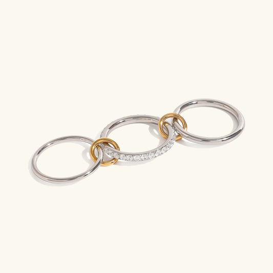 [Echo Fine]Desiree Stacked Diamond Ring