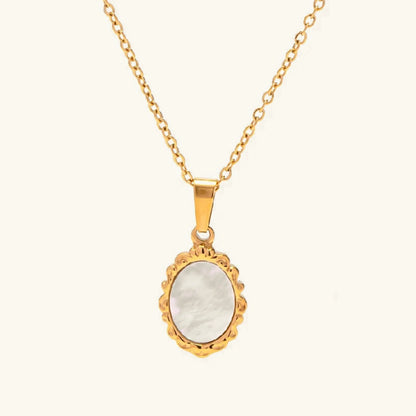 [Echo Fine]Roselle Vintage Mother Of Pearl Pendant
