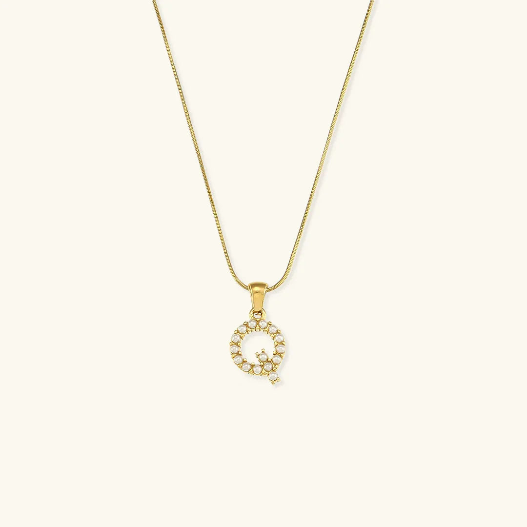[Echo Fine]Augustine Initial Letter Pearl Necklace