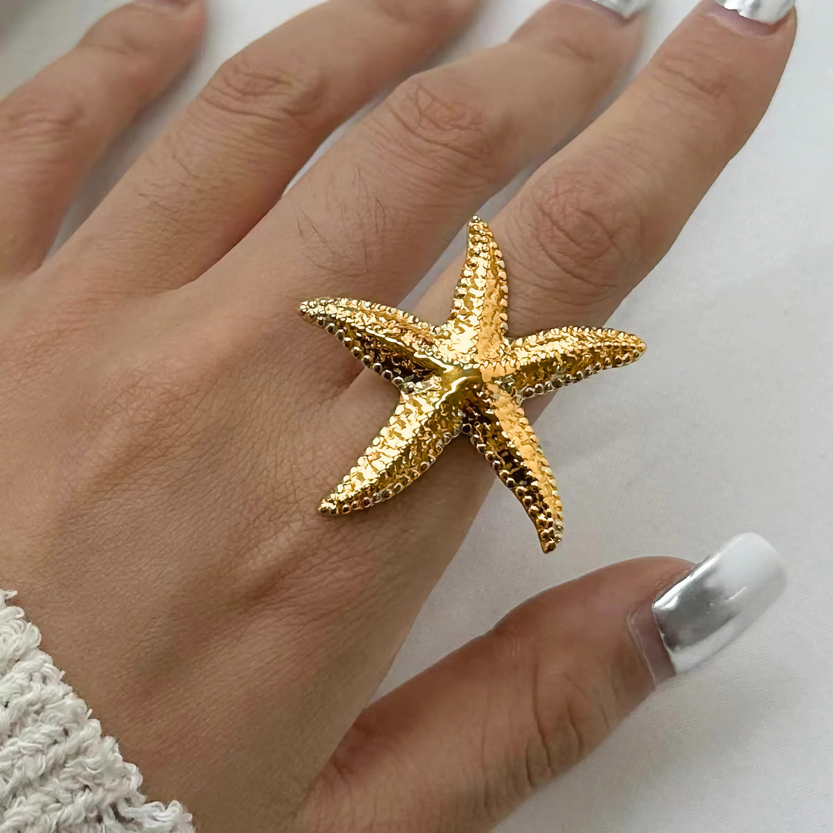 [Echo Fine]Seabreeze Gold Starfish Ring