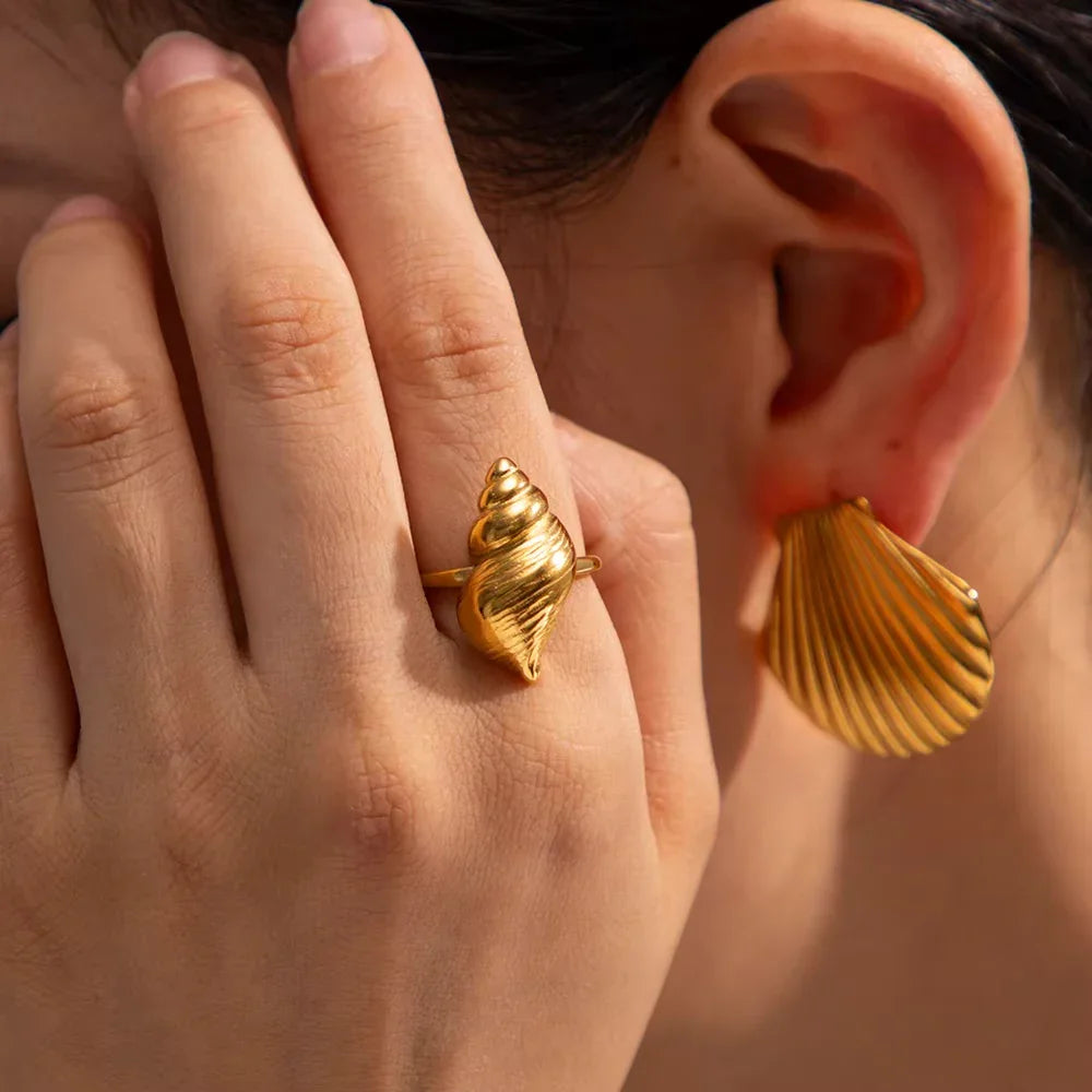 [Echo Fine]Ohana Sea Conch Gold Ring