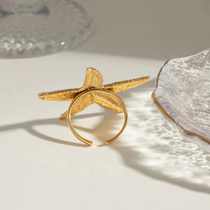 [Echo Fine]Seabreeze Gold Starfish Ring