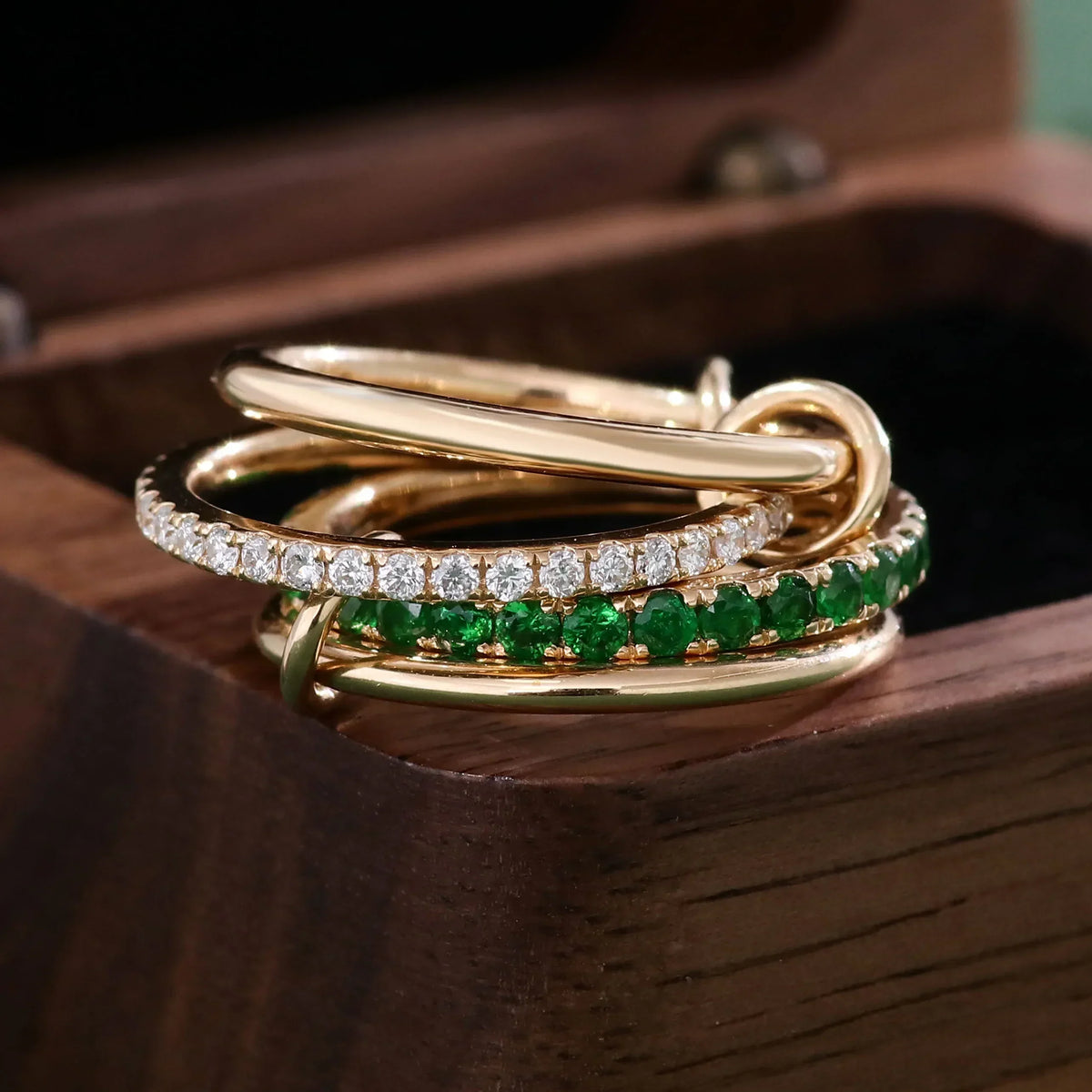 [Echo Fine]Imani Stacked Diamond Ring