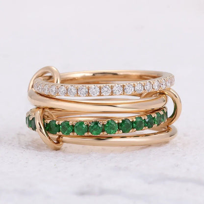 [Echo Fine]Imani Stacked Diamond Ring