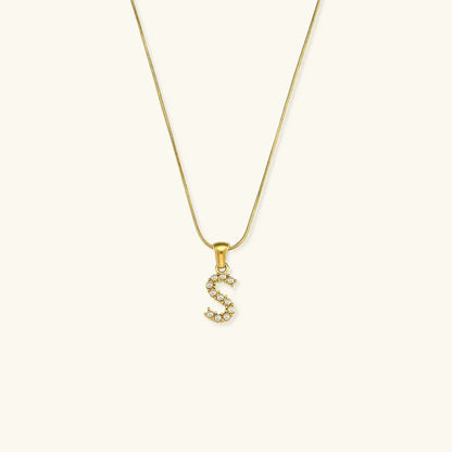 [Echo Fine]Augustine Initial Letter Pearl Necklace