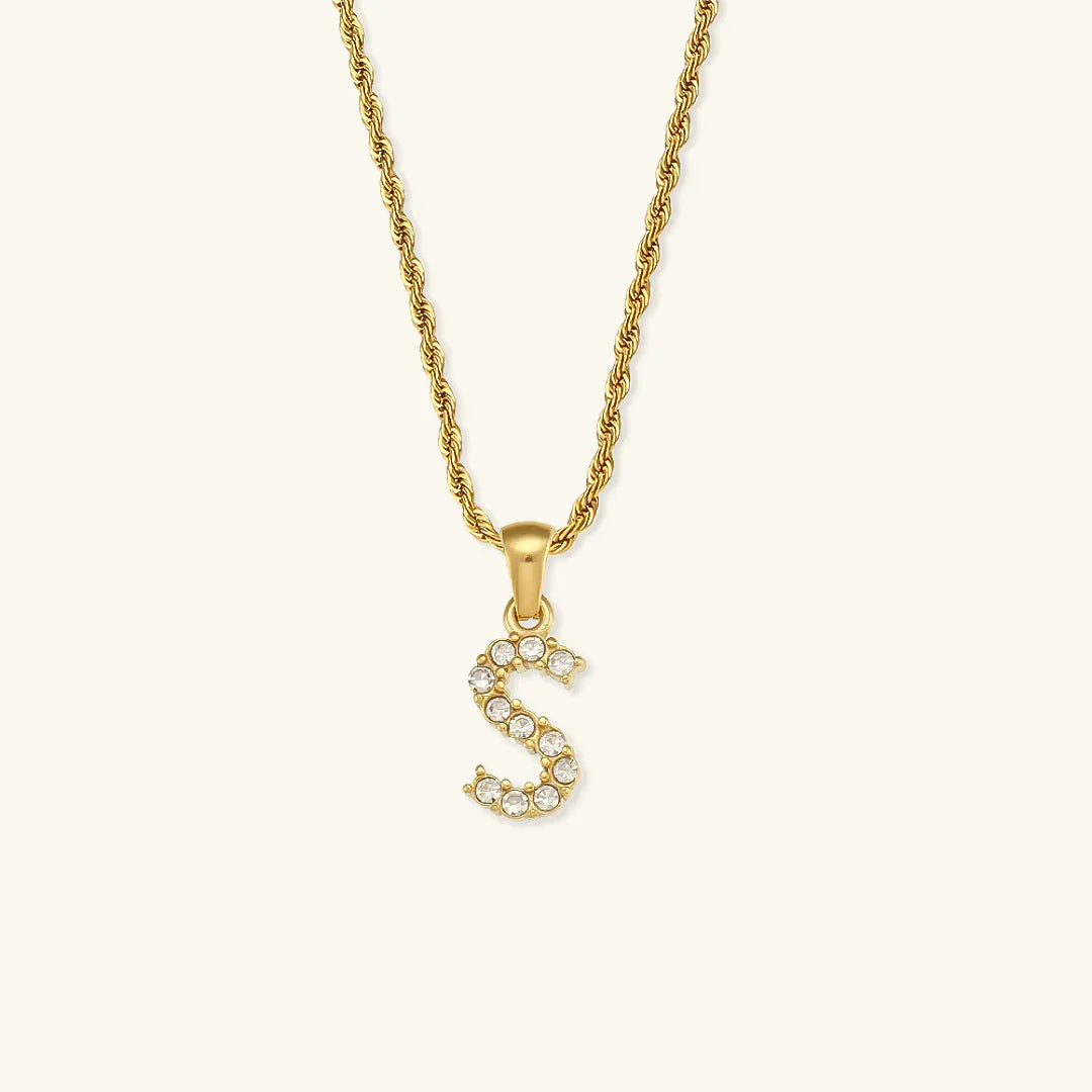 [Echo Fine]Maeve Letter Initial Diamond Necklace