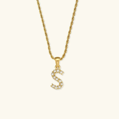 [Echo Fine]Maeve Letter Initial Diamond Necklace