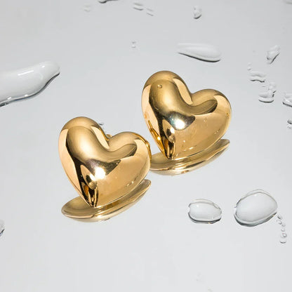 [Echo Fine]Aubree Gold Heart Earrings