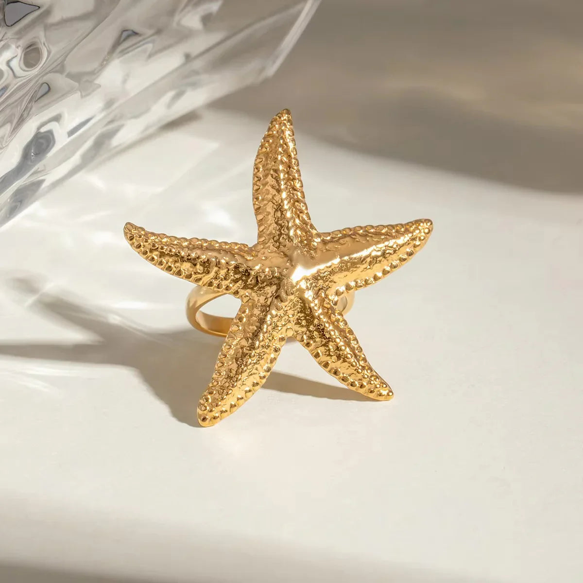 [Echo Fine]Seabreeze Gold Starfish Ring