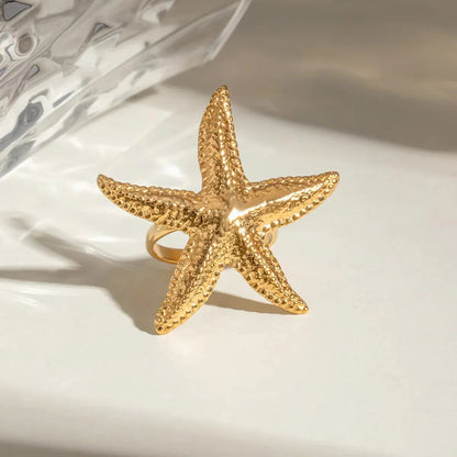 [Echo Fine]Seabreeze Gold Starfish Ring