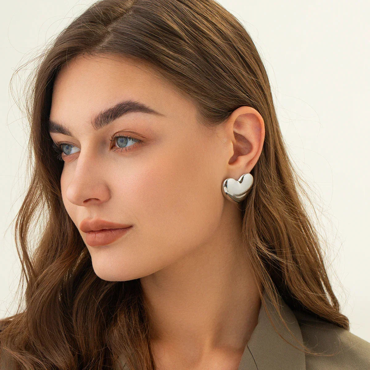 [Echo Fine]Aubree Gold Heart Earrings