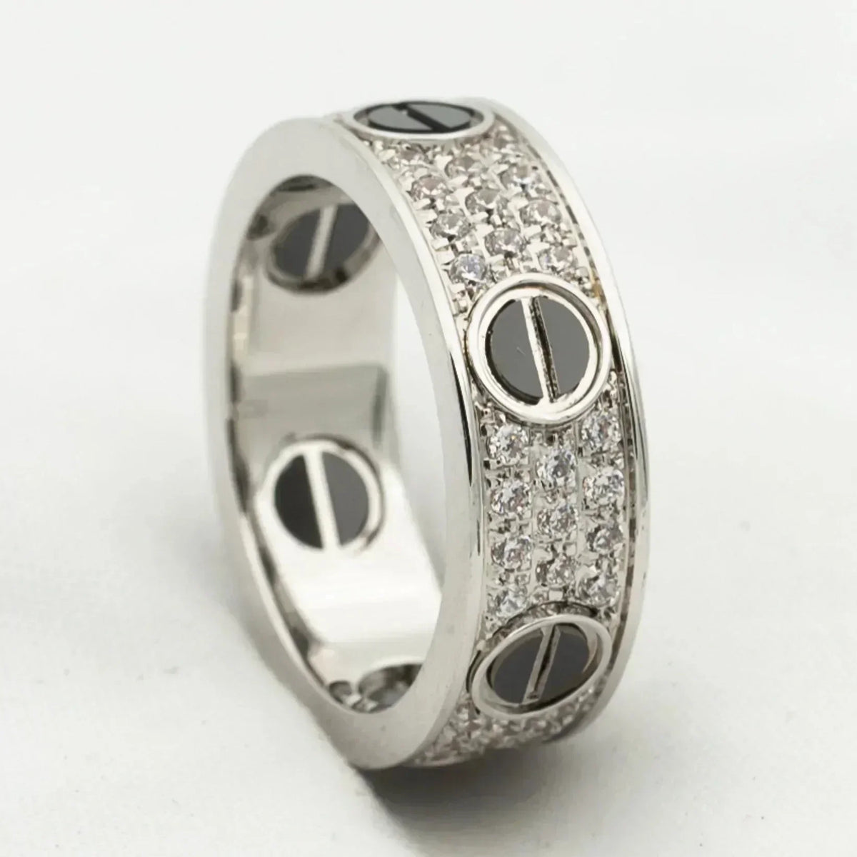 [ECHO ]LOVE RING 5.5MM DIAMONDS PAVED CERAMIC