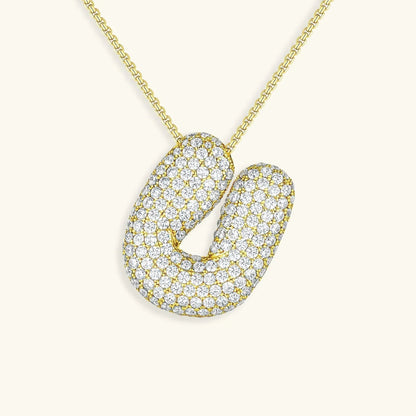 [Echo Fine]Bubble Initial Diamond Necklace
