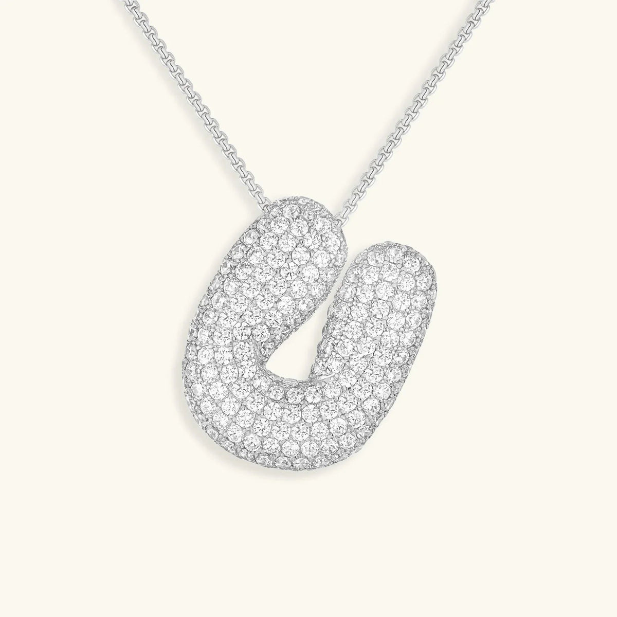 [Echo Fine]Bubble Initial Diamond Necklace