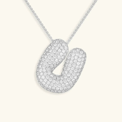 [Echo Fine]Bubble Initial Diamond Necklace