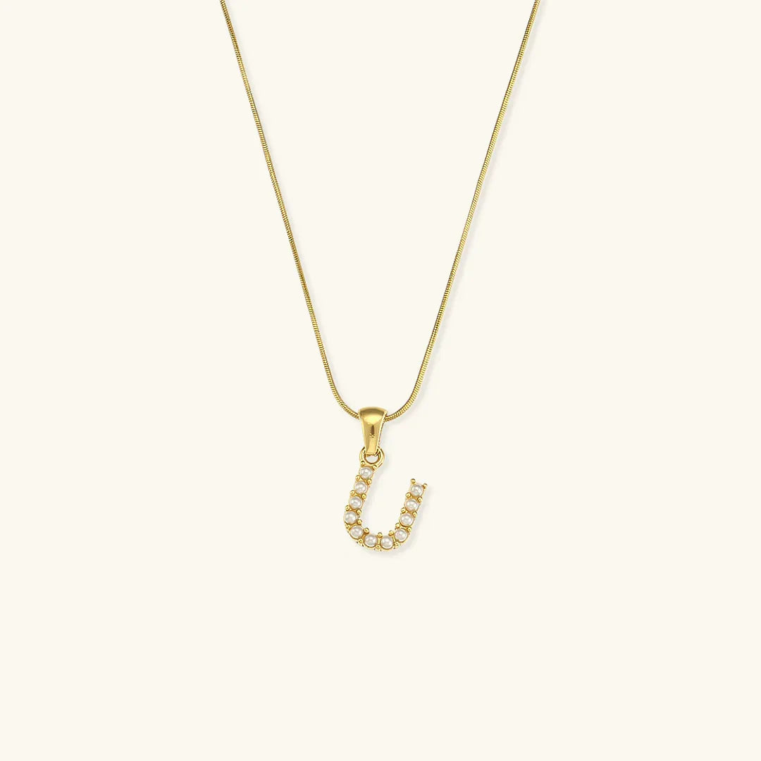 [Echo Fine]Augustine Initial Letter Pearl Necklace