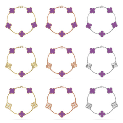 [ECHO ] CLOVER 5 MOTIF VIOLET BRACELET COLLECTION