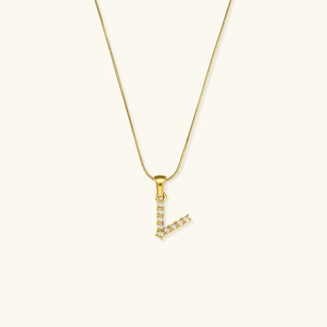 [Echo Fine]Augustine Initial Letter Pearl Necklace