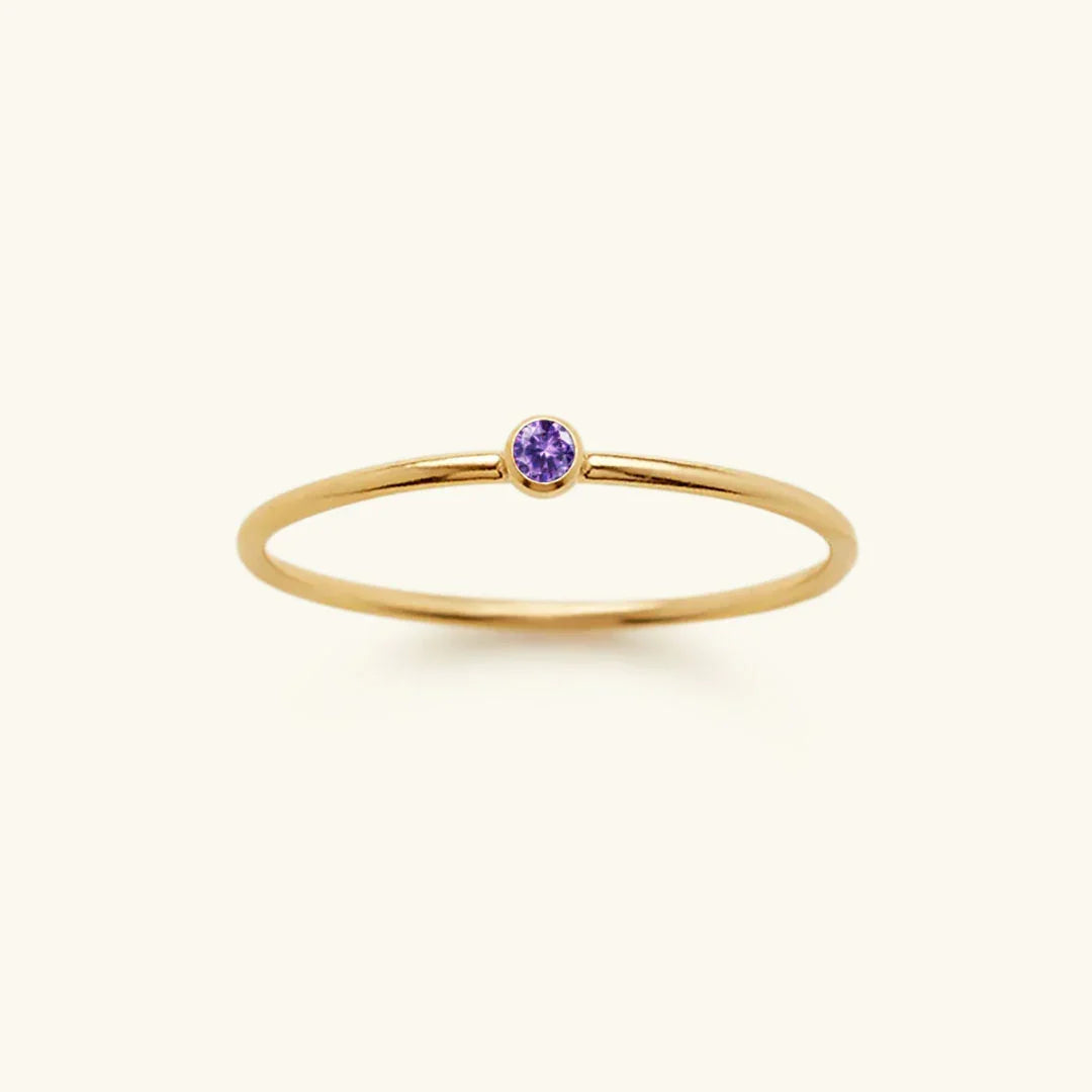 [Echo Fine]Amelia Birthstone Stacker Ring