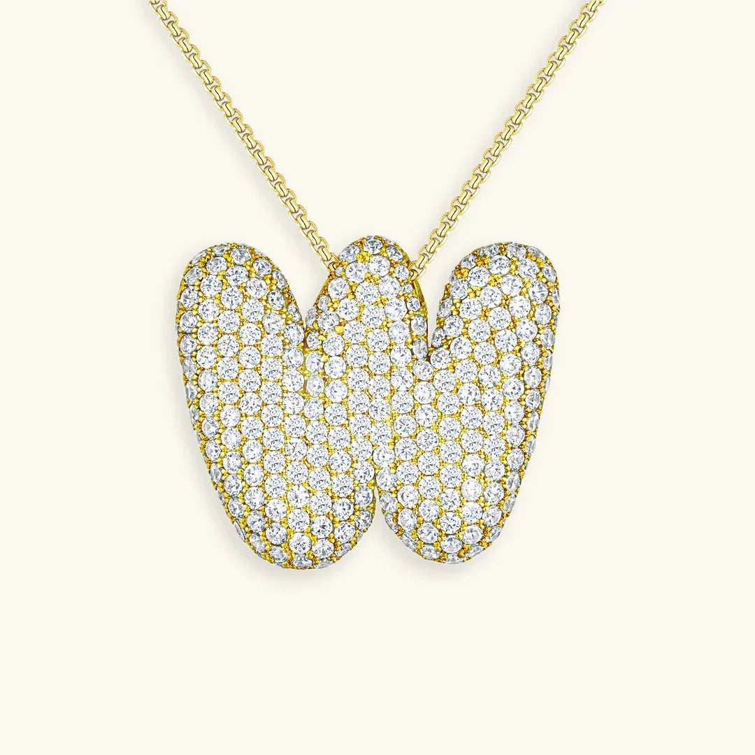 [Echo Fine]Bubble Initial Diamond Necklace