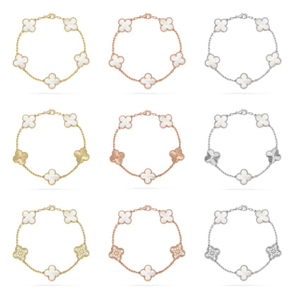 [ECHO ]CLOVER WHITE PEARL MOP 5 MOTIF BRACELET COLLECTION
