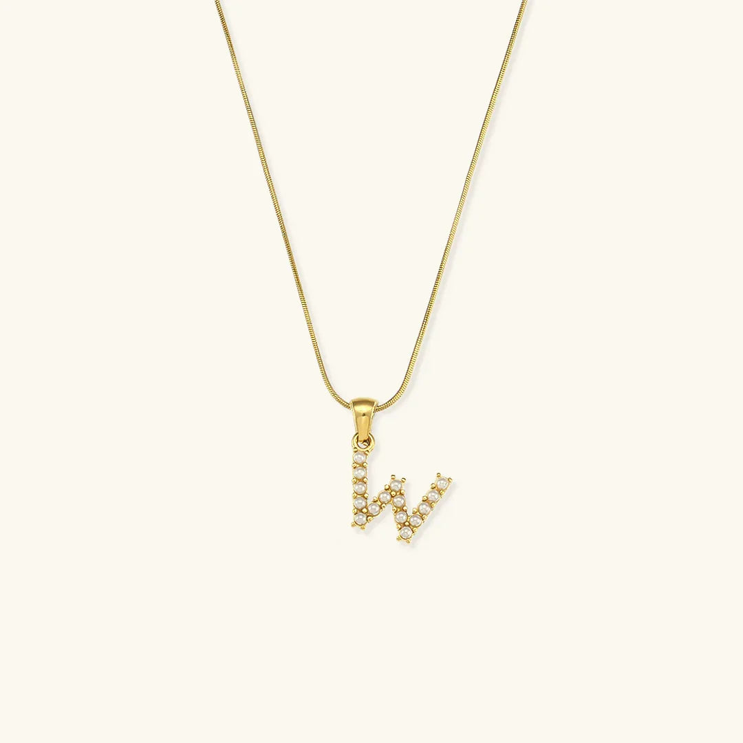 [Echo Fine]Augustine Initial Letter Pearl Necklace