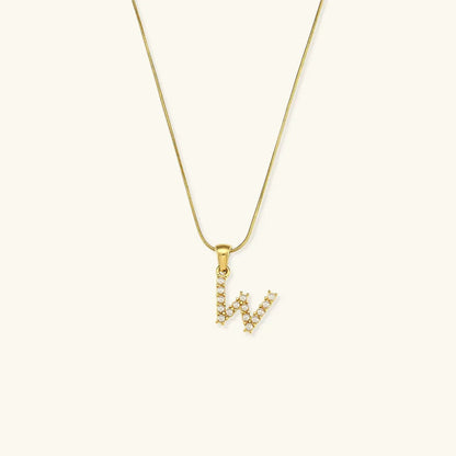 [Echo Fine]Augustine Initial Letter Pearl Necklace