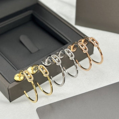 [ECHO]CREOLES MOVE UNO PM DIAMOND EARRINGS