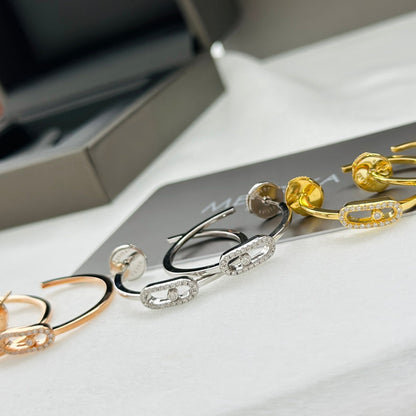 [ECHO]CREOLES MOVE UNO PM DIAMOND EARRINGS