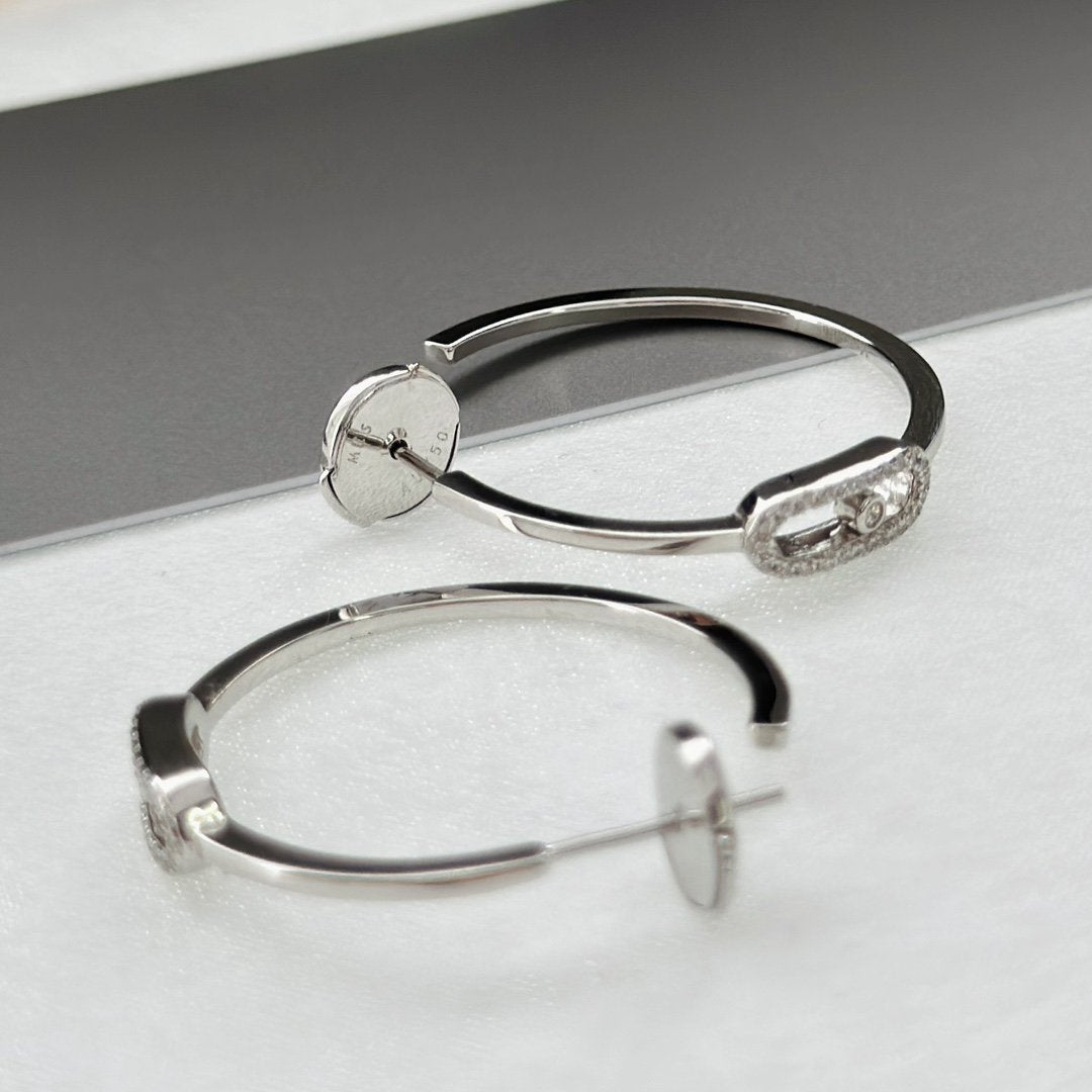 [ECHO]CREOLES MOVE UNO PM DIAMOND EARRINGS