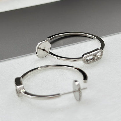 [ECHO]CREOLES MOVE UNO PM DIAMOND EARRINGS