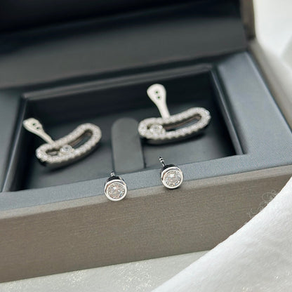 [ECHO]MOVE UNO SILVER DIAMOND EARRINGS