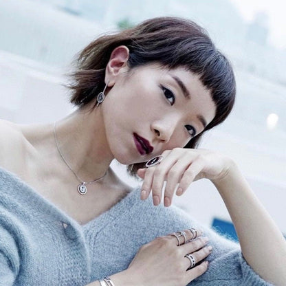 [ECHO]LUCKY MOVE ARROW PINK GOLD DIAMOND EARRINGS