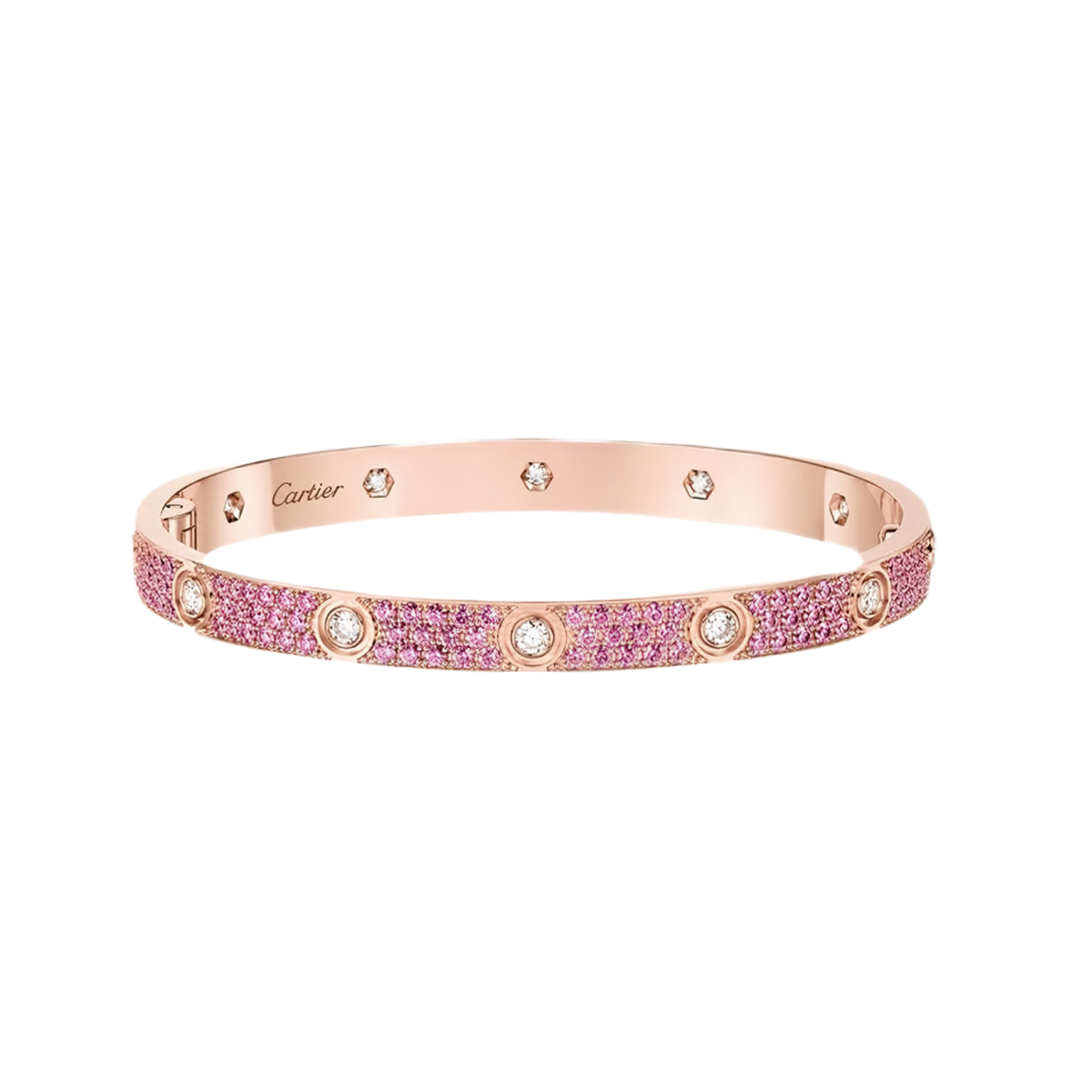 [ECHO]2026 PAVE GEMSTONE LOVE BRACELET 6.1MM 10 DIAMONDS