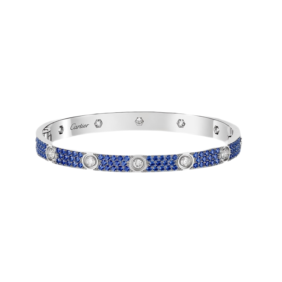 [ECHO]2026 PAVE GEMSTONE LOVE BRACELET 6.1MM 10 DIAMONDS