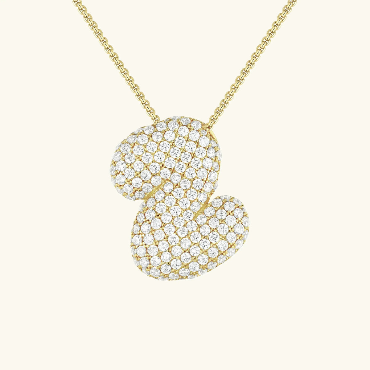 [Echo Fine]Bubble Initial Diamond Necklace