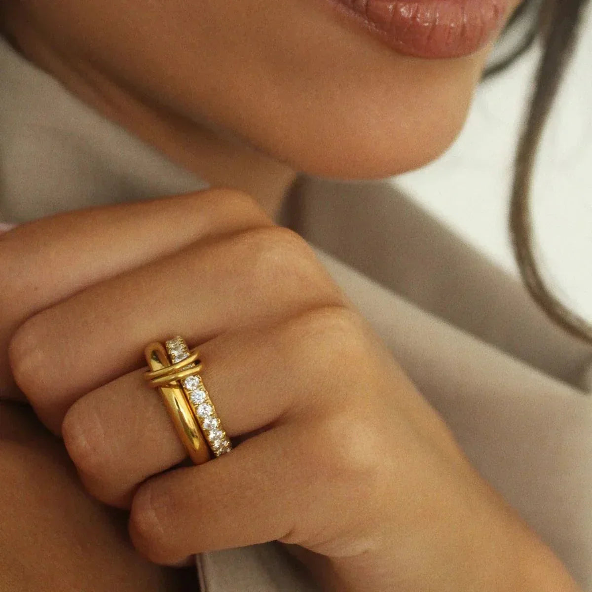 [Echo Fine]Alison Stacked Diamond Ring