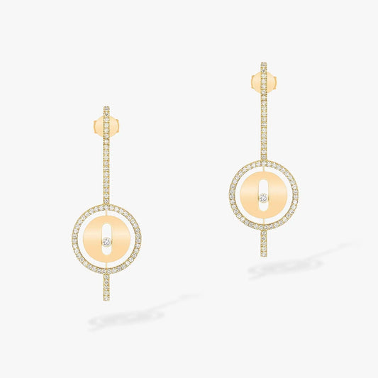 [ECHO]LUCKY MOVE ARROW PINK GOLD DIAMOND EARRINGS