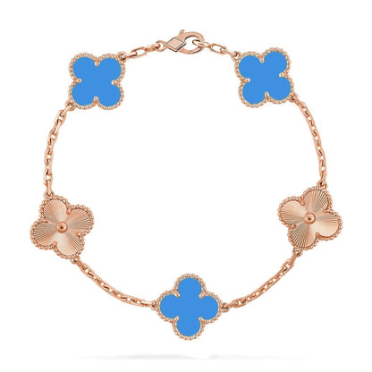 [ECHO ] CLOVER 5 MOTIF BLUE AGATE BRACELET COLLECTION
