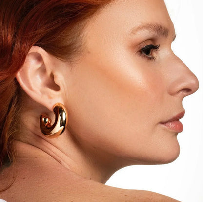 [Echo Fine]Natalia Chunky Gold Hoops