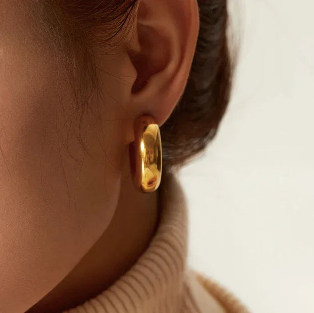 [Echo Fine]Natalia Chunky Gold Hoops