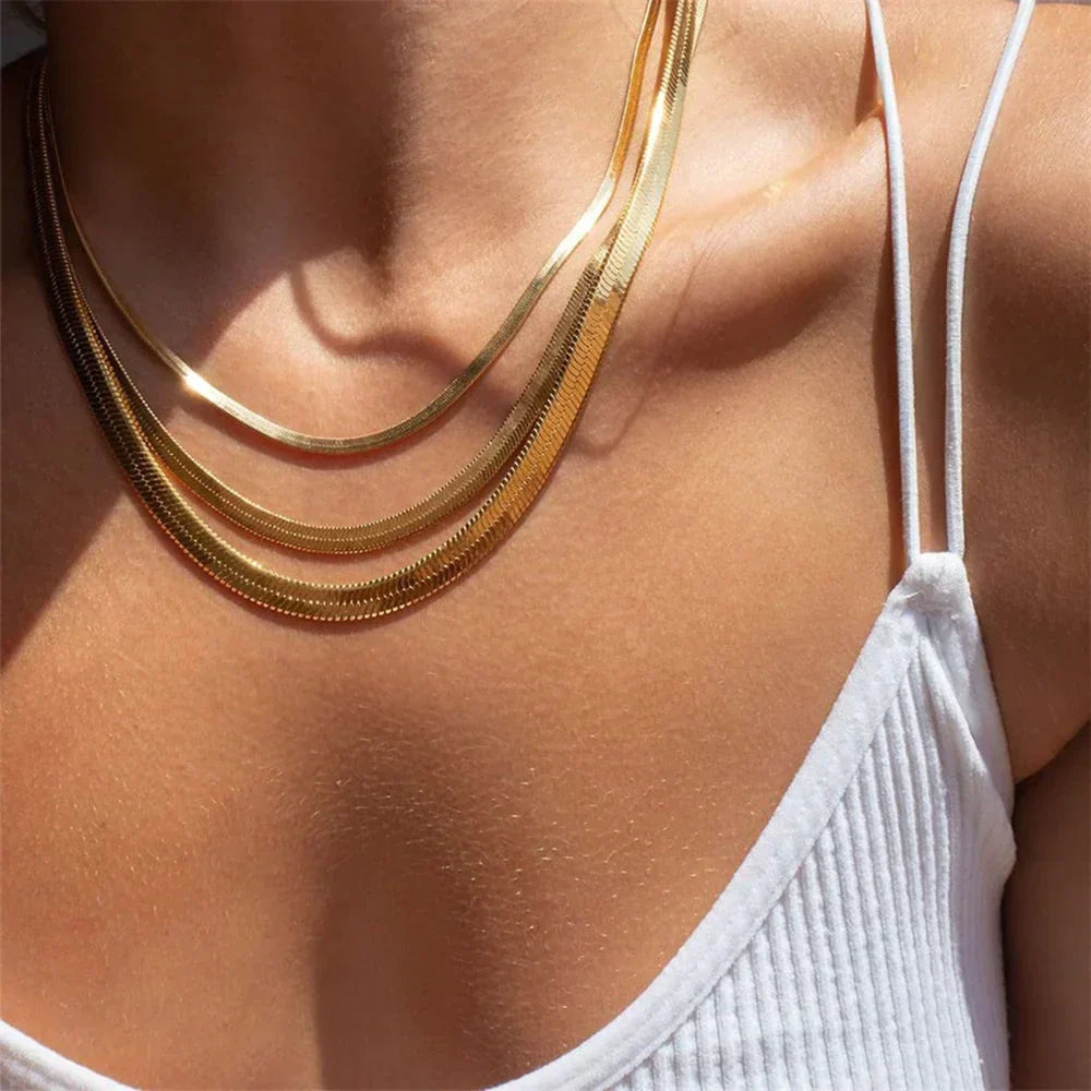 [Echo Fine]Elizabeth Gold Herringbone Necklace
