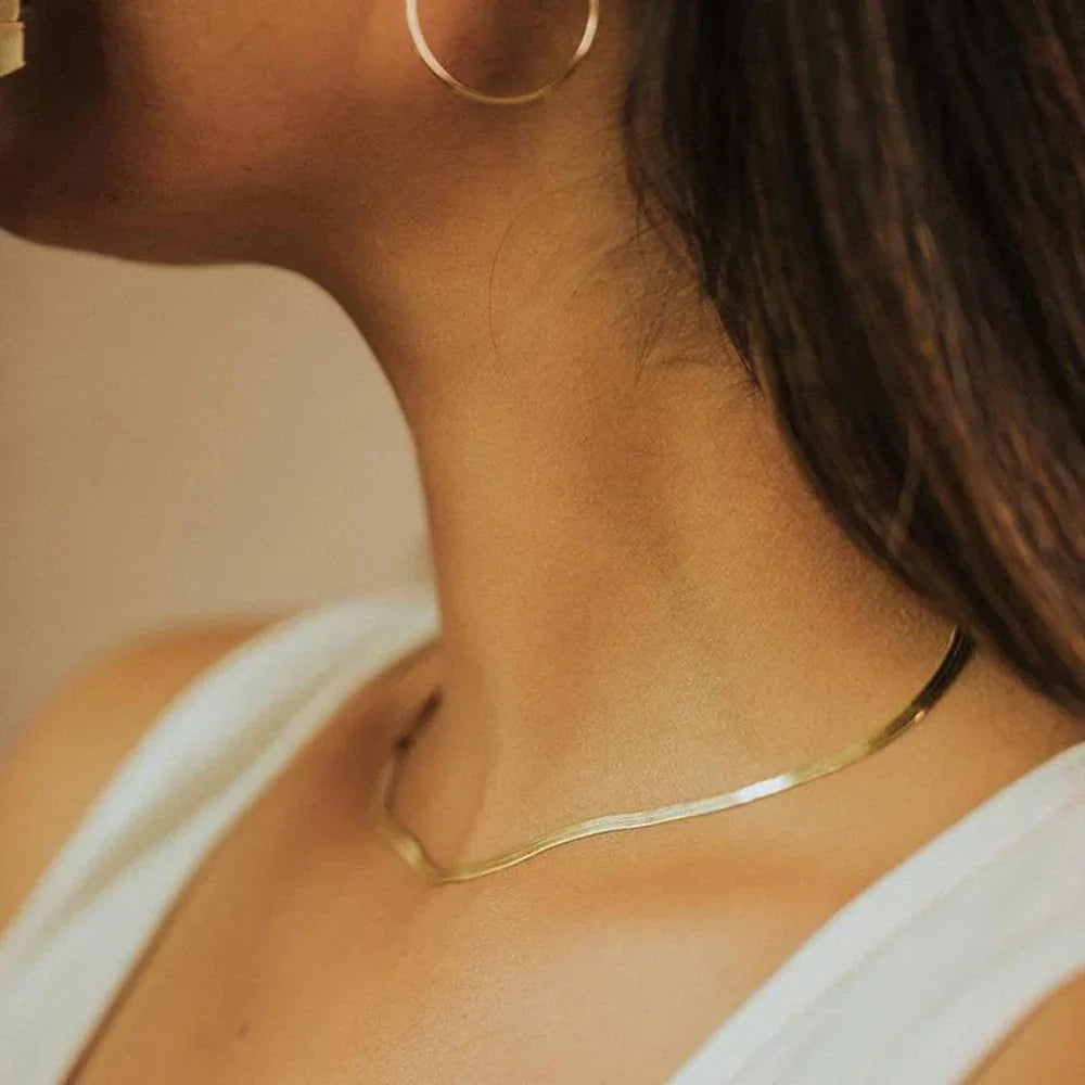[Echo Fine]Elizabeth Gold Herringbone Necklace