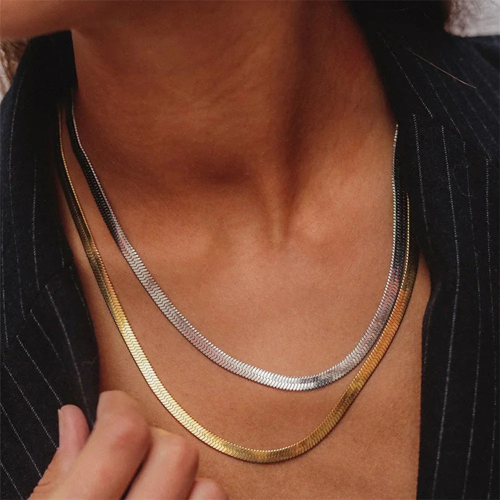 [Echo Fine]Elizabeth Gold Herringbone Necklace
