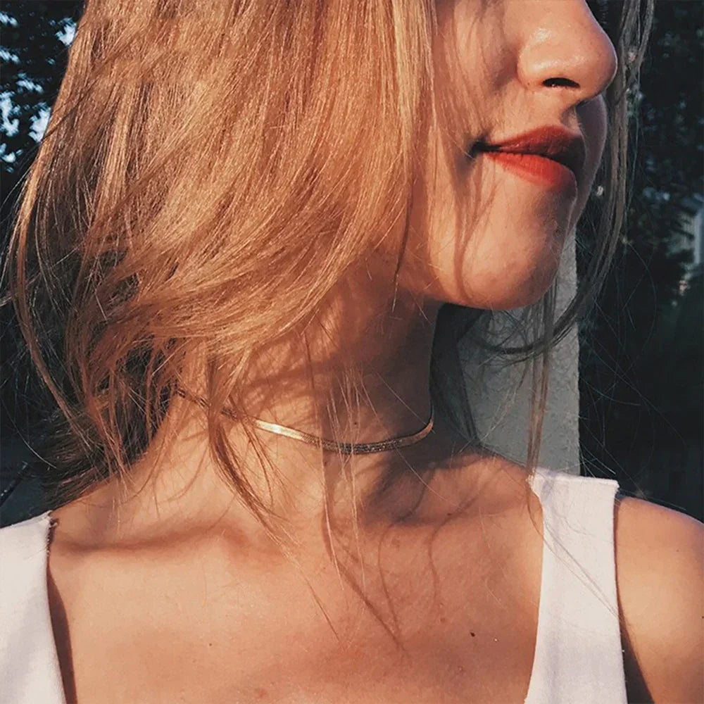 [Echo Fine]Elizabeth Gold Herringbone Necklace