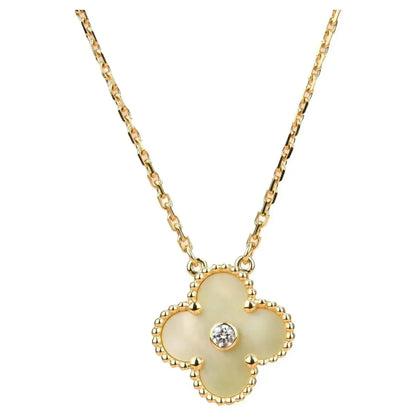[ECHO ]CLOVER 15MM DIAMOND GOLD MOTHER OF PEARL NECKLACE