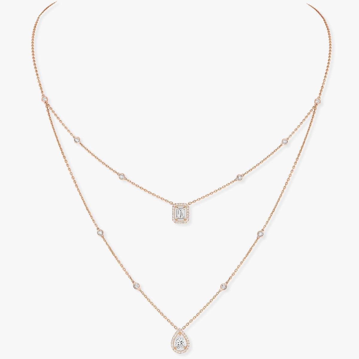 [ECHO]MY TWIN 2 ROW DIAMOND NECKLACE